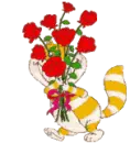 Cat with roses