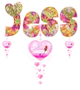 Floral Text with Heart Dangler - Jess