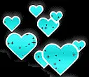 Teal hearts