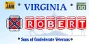 Virginia License Plate~ Robert