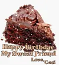 Happy Birthday My Sweet Friend, Love, Ceci 