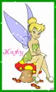 Tinkerbell Sitting on Mushroom (red)~ Kathy
