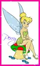 Tinkerbell Sitting on Mushroom (blue)~ Perry