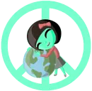 earth day peace retro chick colorful