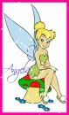 Tinkerbell Sitting on Mushroom (blue)~ Angela
