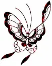 black and red sparkle butterfly