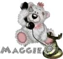 Maggie bear on phone