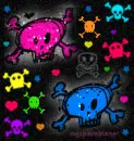 Colourful skulls