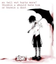 emo lookin at a teddy