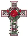 cross with rose