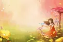 beautifull girl in the autumn season