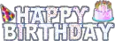 Happy Birthday with Dark Silver Border