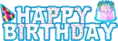 Happy Birthday with Turqoise Border