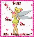 Tinkerbell (with floating hearts)- Will You Be My Valentine?