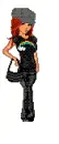 black dressed doll