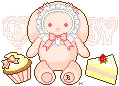 cute bunny with sweets
