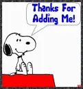 Snoopy Word Bubble- Thanks For the Add!