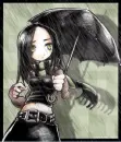 Girl with umbrella in rain