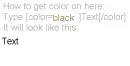 Text color on here
