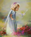 Angel with a Dove in Garden (little girl)- Sandi