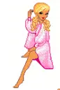 pink bathrobe