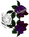 White Tiger with Blue Rose and Name