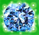 blue diamonds on green skin