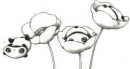 pandas in flowers