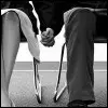 black & white avatar holding hands