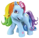 Glittered Blue Rainbow Pony