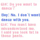 Girl ask guy to dance