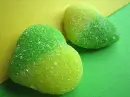 green candy heart