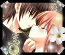cute boy an girl kissing