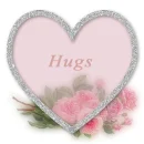Hugs, heart with roses
