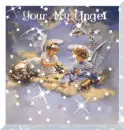 little boy and girl angel on the clouds