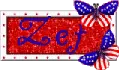 Zet red white blue butterflies