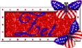 Zet red white blue butterflies