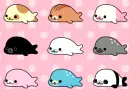 Kawaii Seals Background