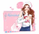kawaii coffee girl greeting [Marina]