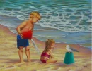 boy plaing in the water