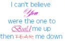 you were the one