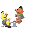 bert and ernie playing