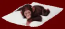 monkey laying on a blanket