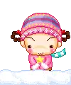 GIRL MAKING SNOWMAN