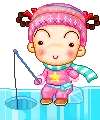 GIRL DOLL ICE FISHING