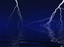 Lightning on a lake