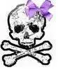 skull with a ribbon