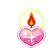 love heart candle