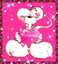 mouse with a pink heart