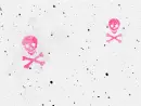 white bg with pink skullies